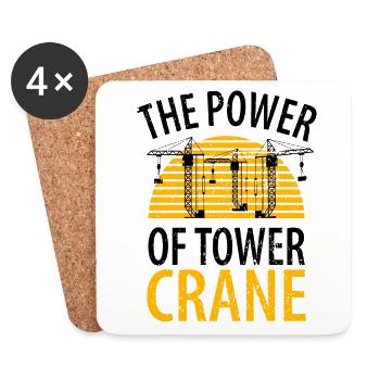 Crane Operator Father Father's Day Construction Worker Dad - Coasters (set of 4) - white - Front