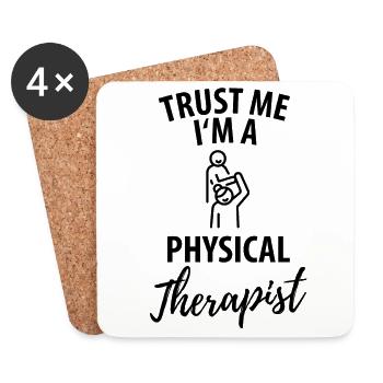 Physiotherapist funny gift saying funny - Coasters (set of 4) - white - Front