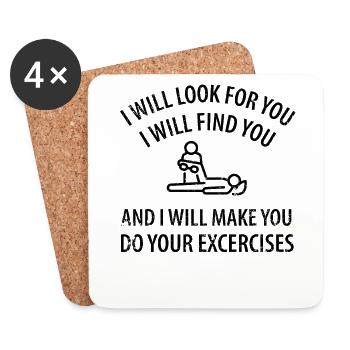 Physiotherapist funny gift saying funny - Coasters (set of 4) - white - Front