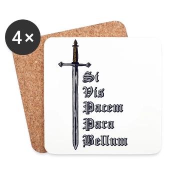 Latin avec épée - Si Vis Pacem Para Bellum - Dessous de verre (lot de 4) - blanc - Devant