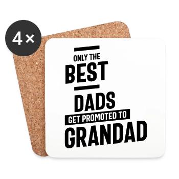 Only The Best Dads Get Promoted To Grandad - Coasters (set of 4) - white - Front