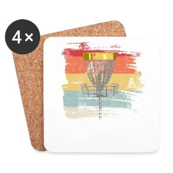 Retro Disc Golf - Coasters (set of 4) - white - Front