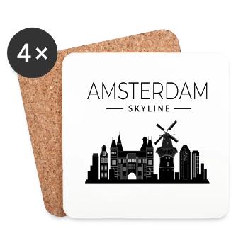 Amsterdam - Dessous de verre (lot de 4) - blanc - Devant