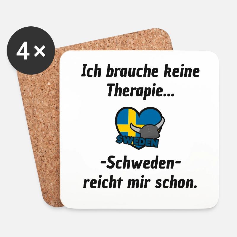 Schweden - Untersetzer (4er-Set) - Weiß