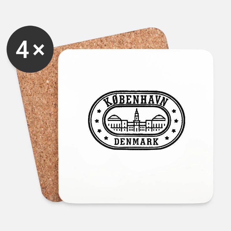 Dänemark - Untersetzer (4er-Set) - Weiß