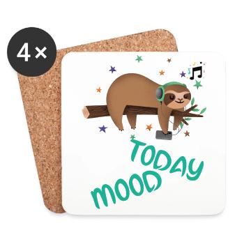 Lazy day,sloth day,relaxing day,sleepy day. - Coasters (set of 4) - white - Front