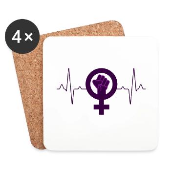 Symbole de la femme - Dessous de verre (lot de 4) - blanc - Devant