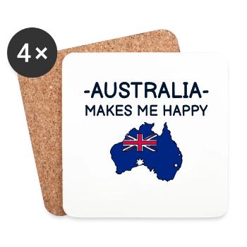 Australien - Untersetzer (4er-Set) - Weiß - Vorne