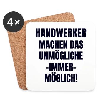 Handwerker - Untersetzer (4er-Set) - Weiß - Vorne