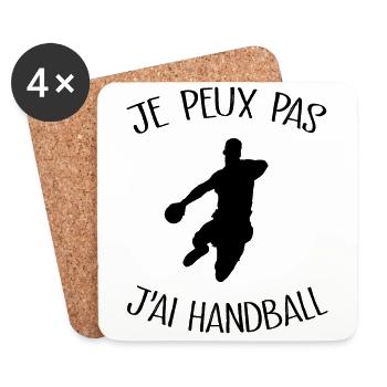Je Peux Pas J'ai Handball - Dessous de verre (lot de 4) - blanc - Devant