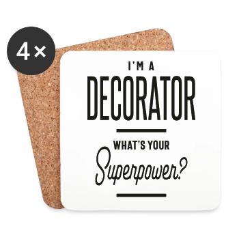 Dekorateur Geschenk lustige Job Titel Beruf - Untersetzer (4er-Set) - Weiß - Vorne