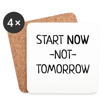 Motivation Drive Saying - Coasters (set of 4) - white - Front