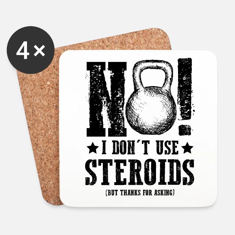 Gym Workout steroide spruch - Untersetzer (4er-Set) - Weiß