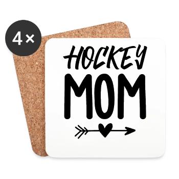 Hockey hockey maman maman - Dessous de verre (lot de 4) - blanc - Devant