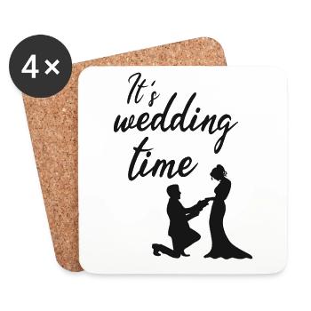 Mariage - Dessous de verre (lot de 4) - blanc - Devant