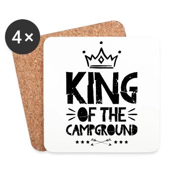 Camping King - Dessous de verre (lot de 4) - blanc - Devant