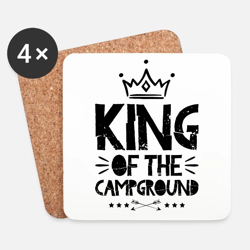 Camping King - Untersetzer (4er-Set) - Weiß