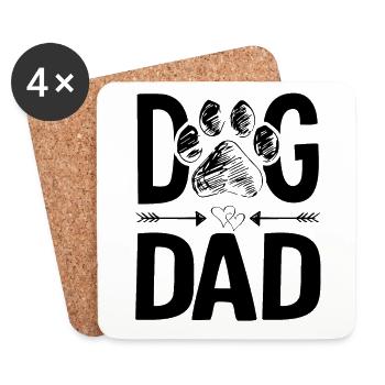 Dogs papa dad dogs saying - Coasters (set of 4) - white - Front