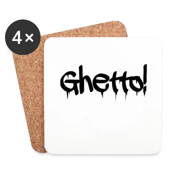 Ghetto Graffiti - Dessous de verre (lot de 4) - blanc - Devant