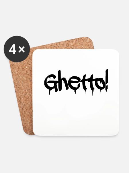 Ghetto Graffiti - Untersetzer (4er-Set) - Weiß