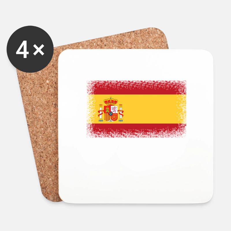Spanien Flagge - Untersetzer (4er-Set) - Weiß