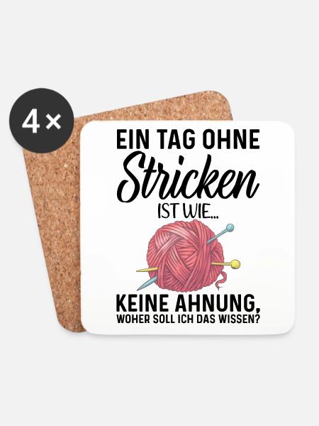 Stricken Strickerin Geschenk - Untersetzer (4er-Set) - Weiß