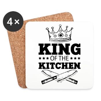 chef chef king spruch cook - Coasters (set of 4) - white - Front