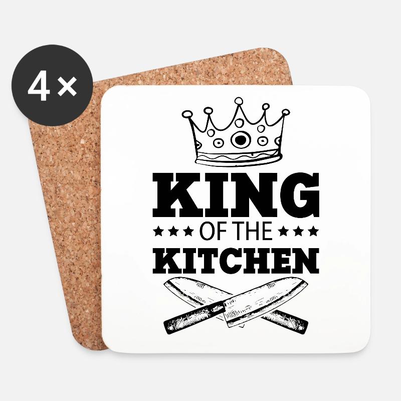 chefkoch king spruch koch - Untersetzer (4er-Set) - Weiß