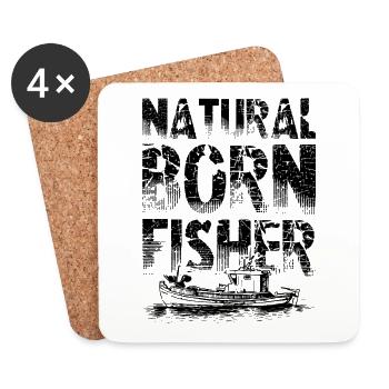 Fischen born fischer - Untersetzer (4er-Set) - Weiß - Vorne