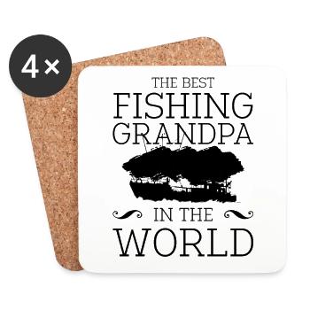 Fishing opa - Untersetzer (4er-Set) - Weiß - Vorne
