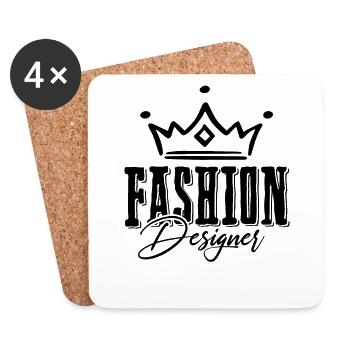 Fashion designer crown - Coasters (set of 4) - white - Front