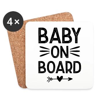 Baby on Board - Coasters (set of 4) - white - Front