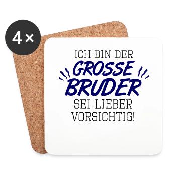 großer Bruder - Untersetzer (4er-Set) - Weiß - Vorne