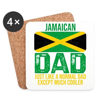 Drapeau de la Jamaïque papa jamaïcain pour la fête des pères - Dessous de verre (lot de 4) - blanc - Devant