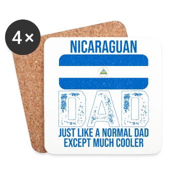 Nicaraguayen Dad drapeau nicaraguayen pour la fête des pères - Dessous de verre (lot de 4) - blanc - Devant