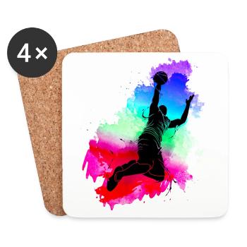 Basketballer Basketballspieler Basketball Sport - Untersetzer (4er-Set) - Weiß - Vorne