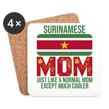 Surinamese Mom Surinam Flag Mother's Day - Coasters (set of 4) - white - Front