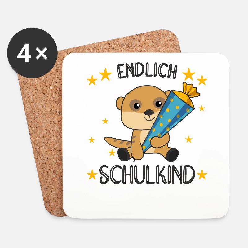 Erdmännchen Schule Einschulung Kita 2021 Schulkind - Untersetzer (4er-Set) - Weiß