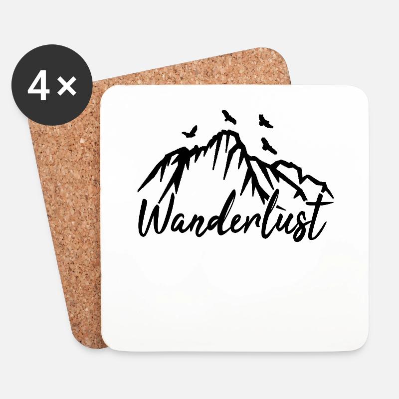 Wandern - Untersetzer (4er-Set) - Weiß