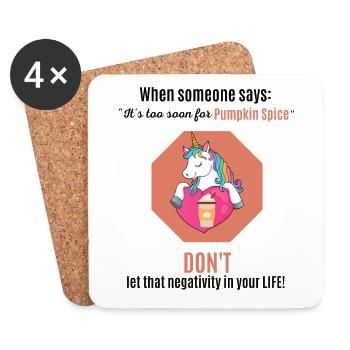 Pumpkin Spice Unicorn - Coasters (set of 4) - white - Front