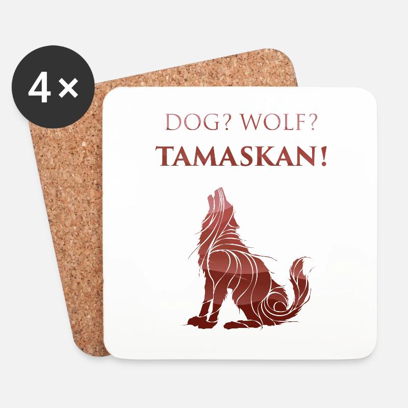 Dog? Wolf? Tamaskan Besitzer Hunde Züchter Wolf - Untersetzer (4er-Set) - Weiß