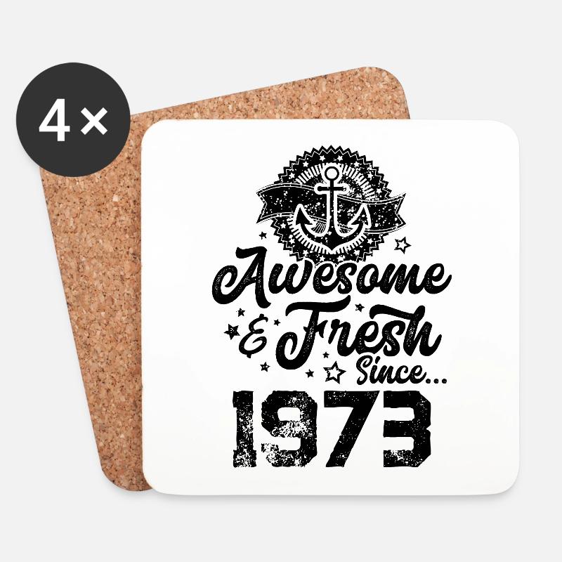 1973 awesome fresh - Untersetzer (4er-Set) - Weiß