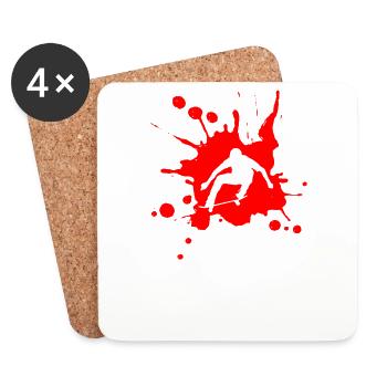 silhouette de patineur - Dessous de verre (lot de 4) - blanc - Devant