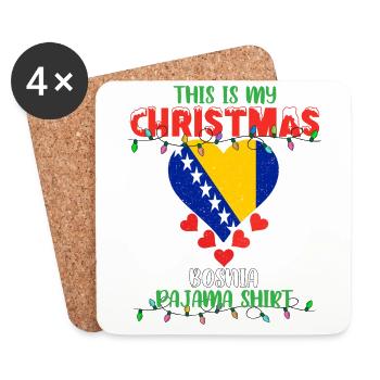 This Is My Christmas Bosnia Flag Pajama - Untersetzer (4er-Set) - Weiß - Vorne