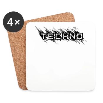 Techno - Untersetzer (4er-Set) - Weiß - Vorne