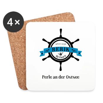 Rerik ,Alt Gaarz, Ostseebad ,Steuerrad - Untersetzer (4er-Set) - Weiß - Vorne