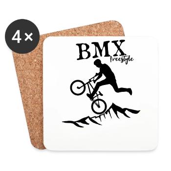 BMX freestyle - Dessous de verre (lot de 4) - blanc - Devant