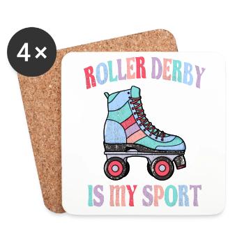 Le roller derby est mon sport - Dessous de verre (lot de 4) - blanc - Devant