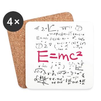 Physics and Math Formulas EMC2 - Coasters (set of 4) - white - Front