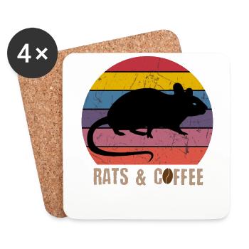 Rats & Coffee - Coasters (set of 4) - white - Front